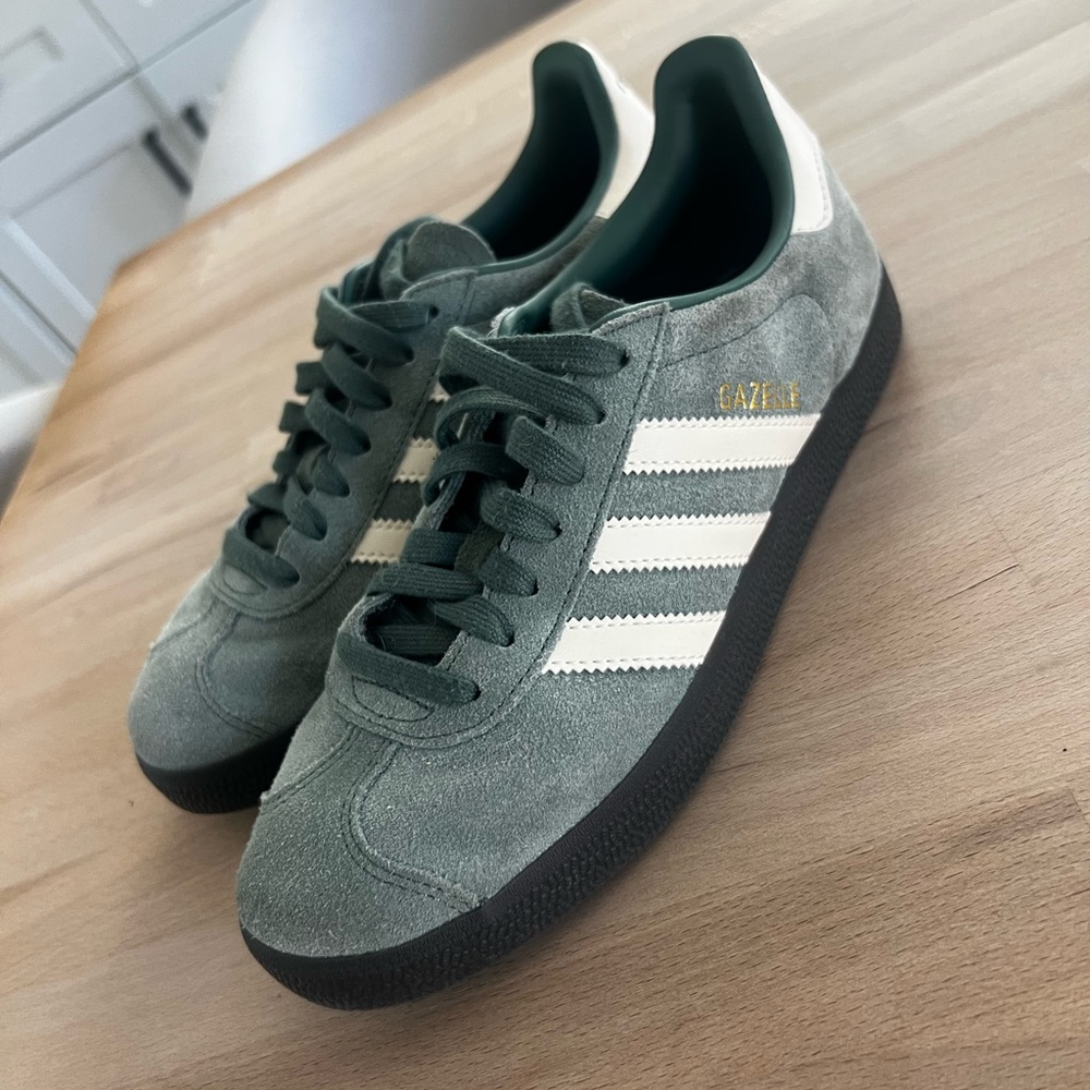 Adidas Gazelle Green Suede Sneakers in Green and Cream | Women’s 6.5